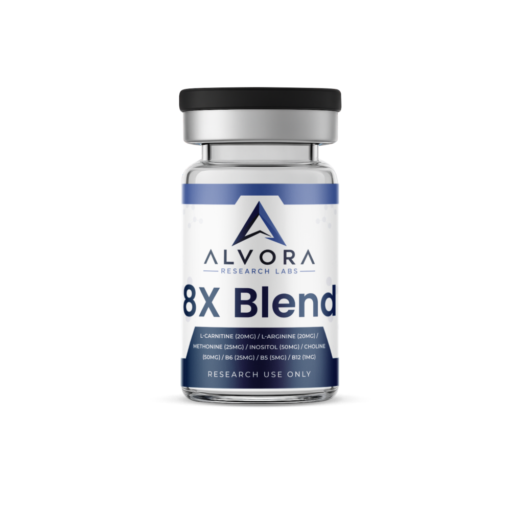 8X Blend L-Carnitine (20mg) / L-Arginine (20mg) / Methonine (25mg) / Inositol (50mg) / Choline (50mg) / B6 (25mg) / B5 (5mg) / B12 (1mg)
